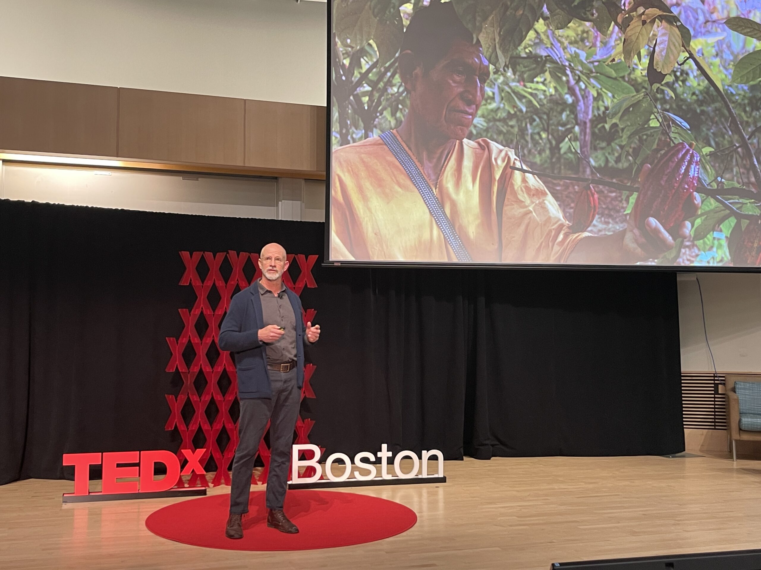 Root Capital’s CEO and Founder Willy Foote gives his remarks at the 2024 TEDxBoston. Photo credit: Root Capital