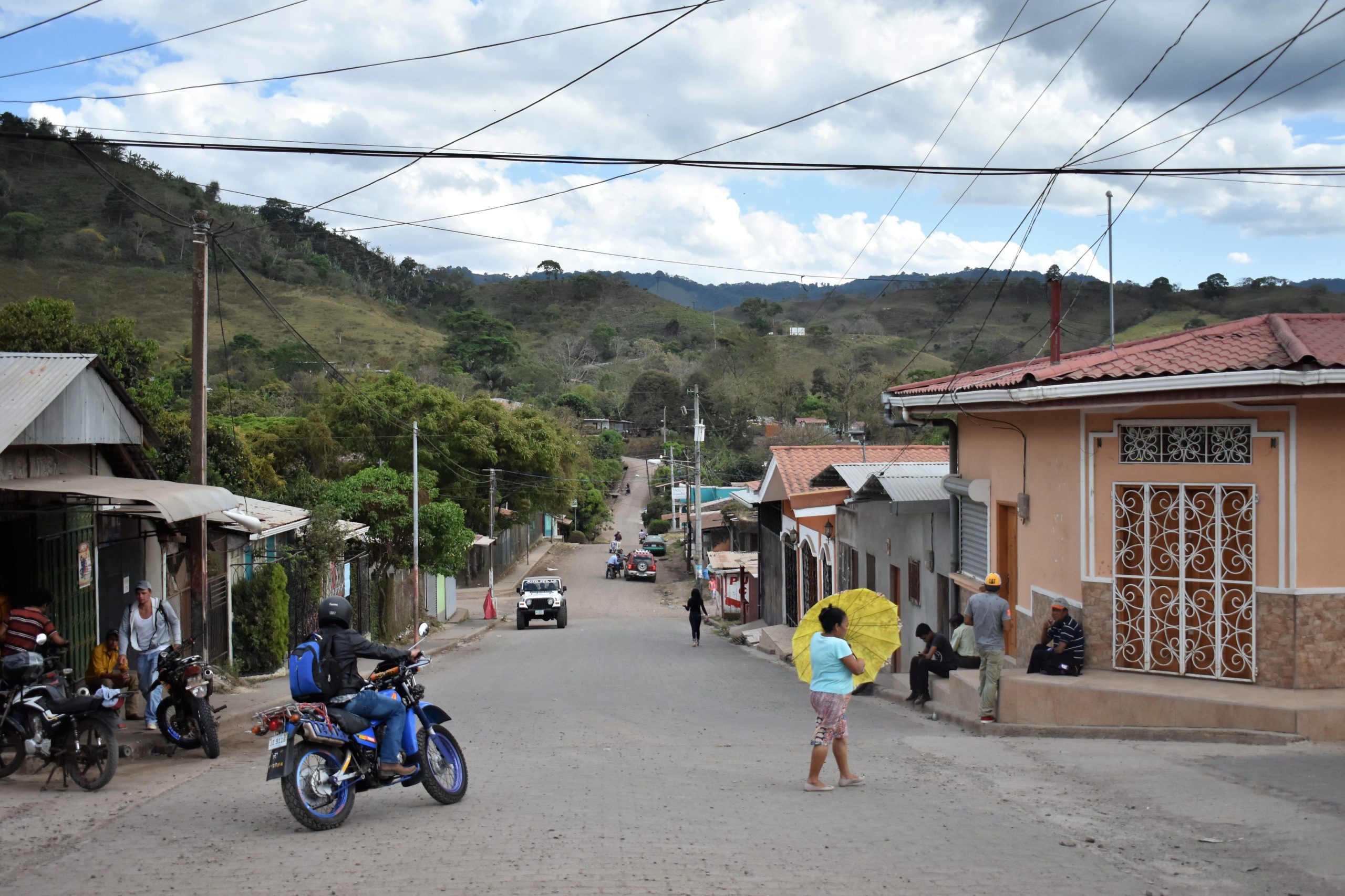 A street scene in San Sebastián de Yalí, Nicaragua