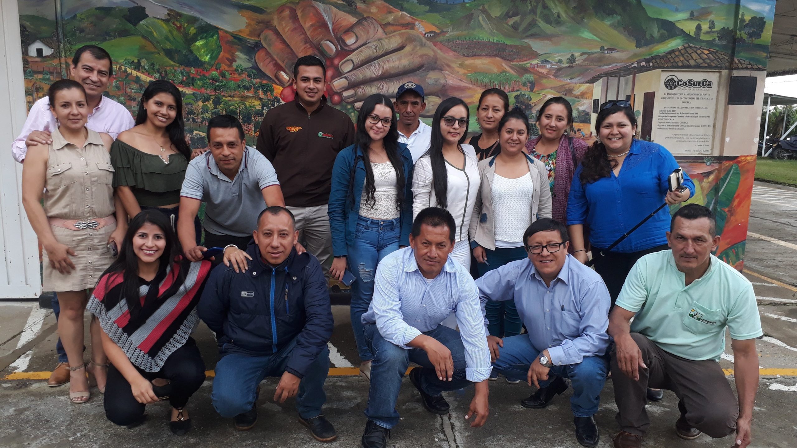 Some of the staff of CoSurCa outside of the cooperative offices following a Root Capital advisory services workshop.