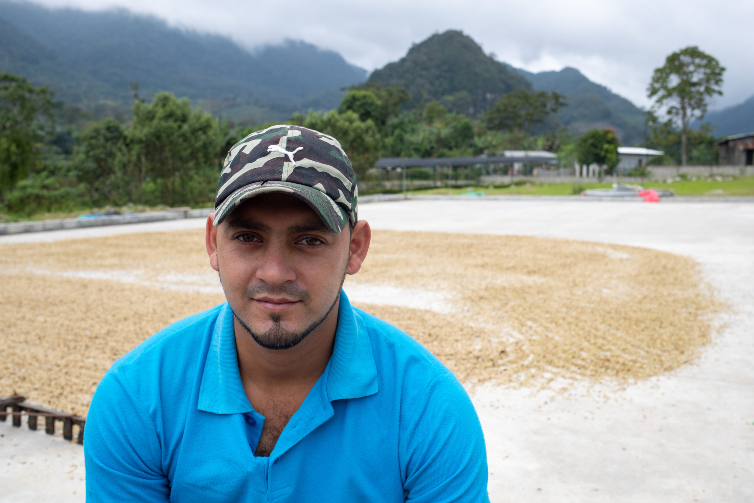 Mario Roberto Fernández, coffee farmer with Montaña Verde photographed shortly after Hurricane Iota.