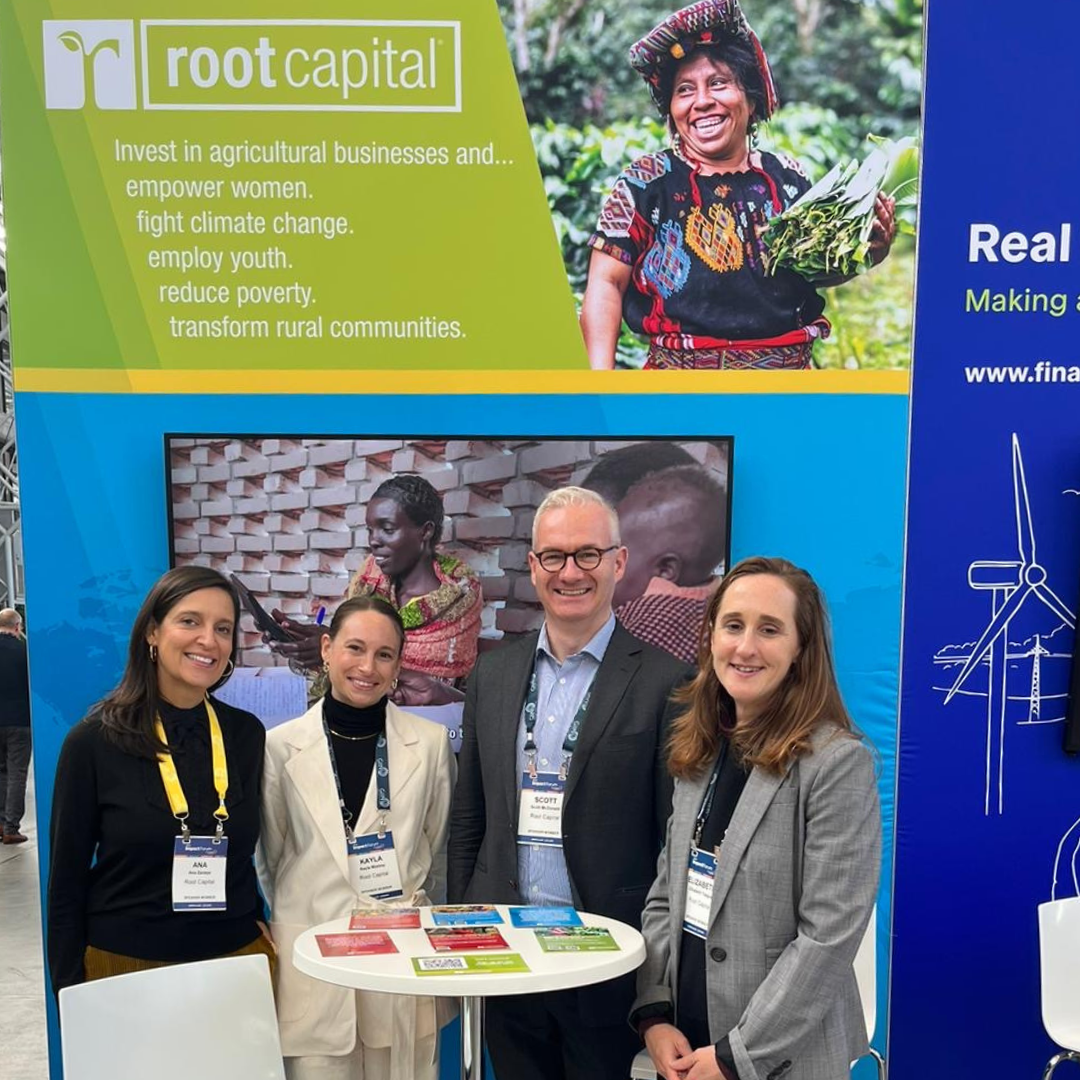 The Root Capital contingent at the GIIN Impact Forum in Copenhagen in October 2023. Photo credit: Root Capital.