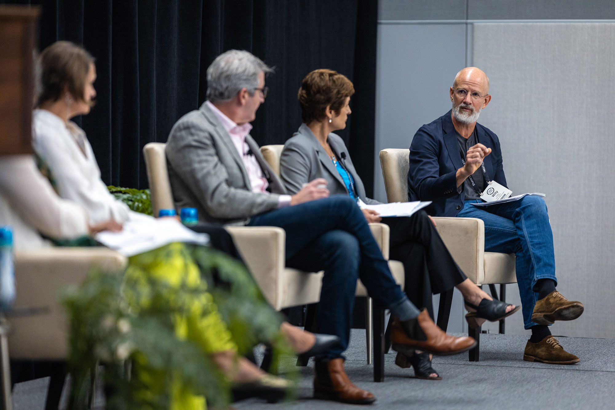 Willy Foote, Root Capital Founder and CEO, speaks about climate financing for coffee farmers at a Climate Week panel.